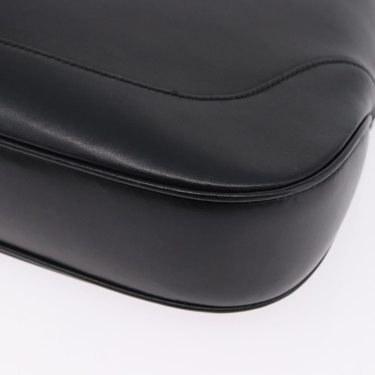 GUCCI Jackie Shoulder Bag Leather Black Silver 001 3346 Auth 195669V