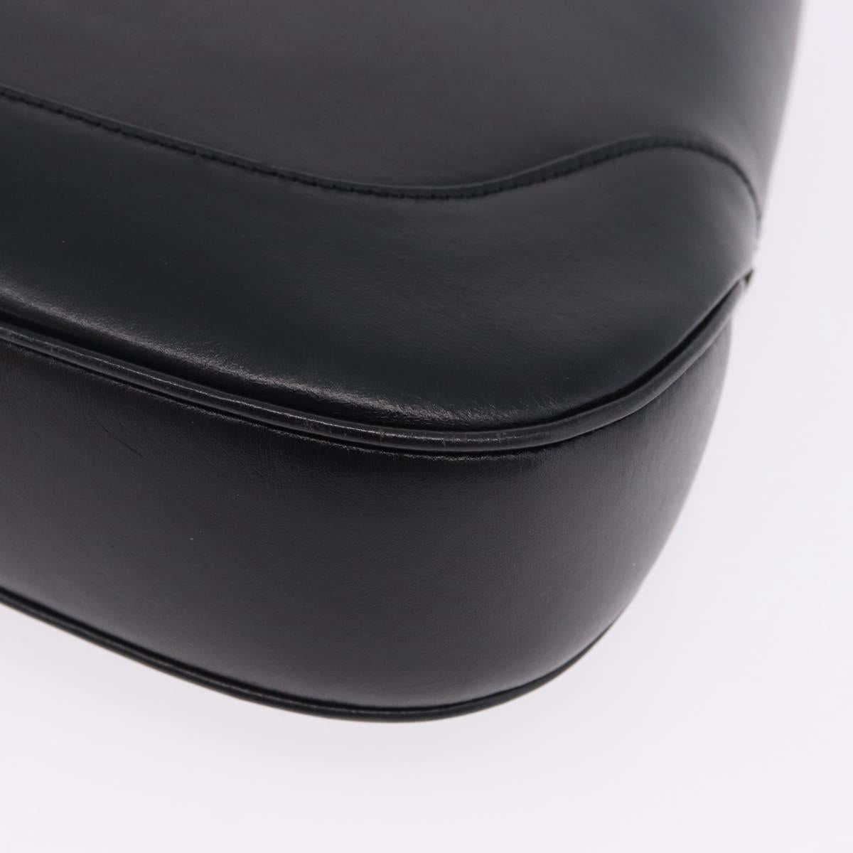 GUCCI Jackie Shoulder Bag Leather Black Silver 001 3346 Auth 195669V