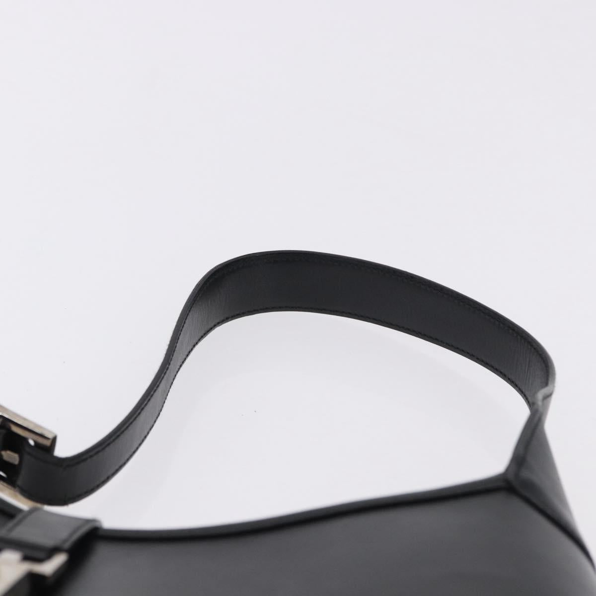 GUCCI Jackie Shoulder Bag Leather Black Silver 001 3346 Auth 195669V