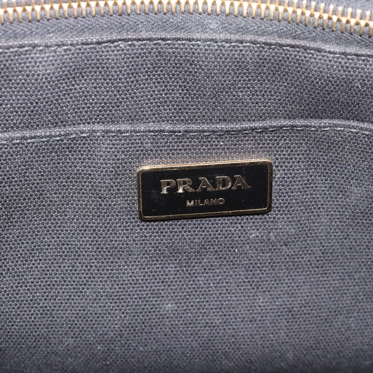 PRADA Canapa MM Hand Bag Canvas 2way Pink Gold Auth 195670