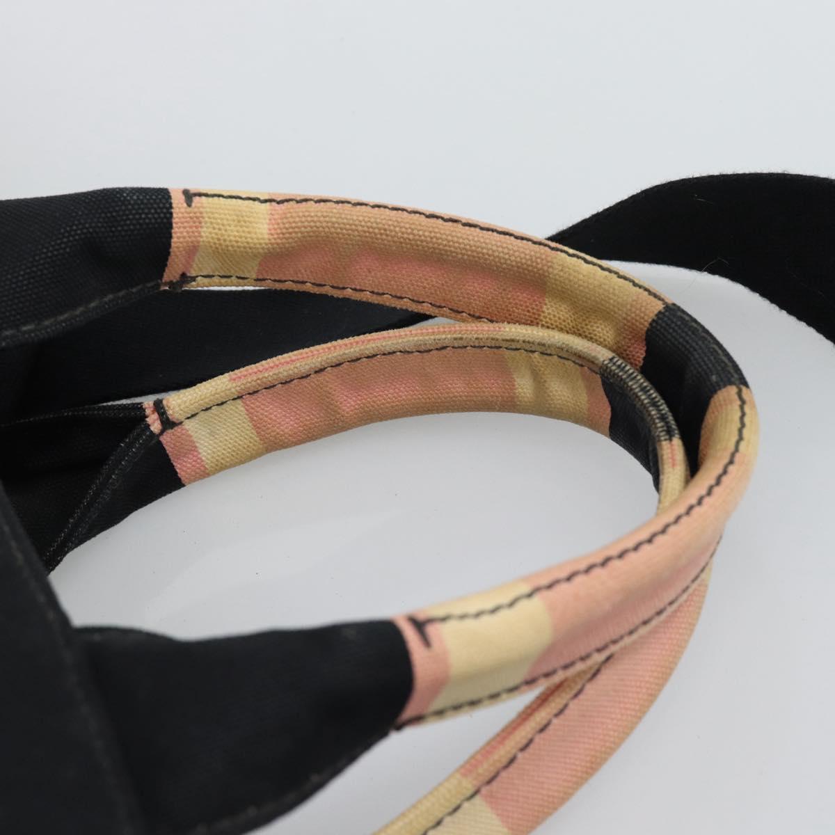 PRADA Canapa MM Hand Bag Canvas 2way Pink Gold Auth 195670