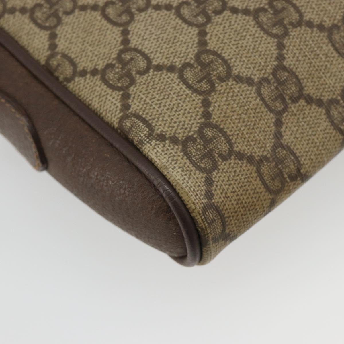 GUCCI GG Supreme Web Sherry Line Bag PVC Beige Gold 116 02 089 Auth 195675