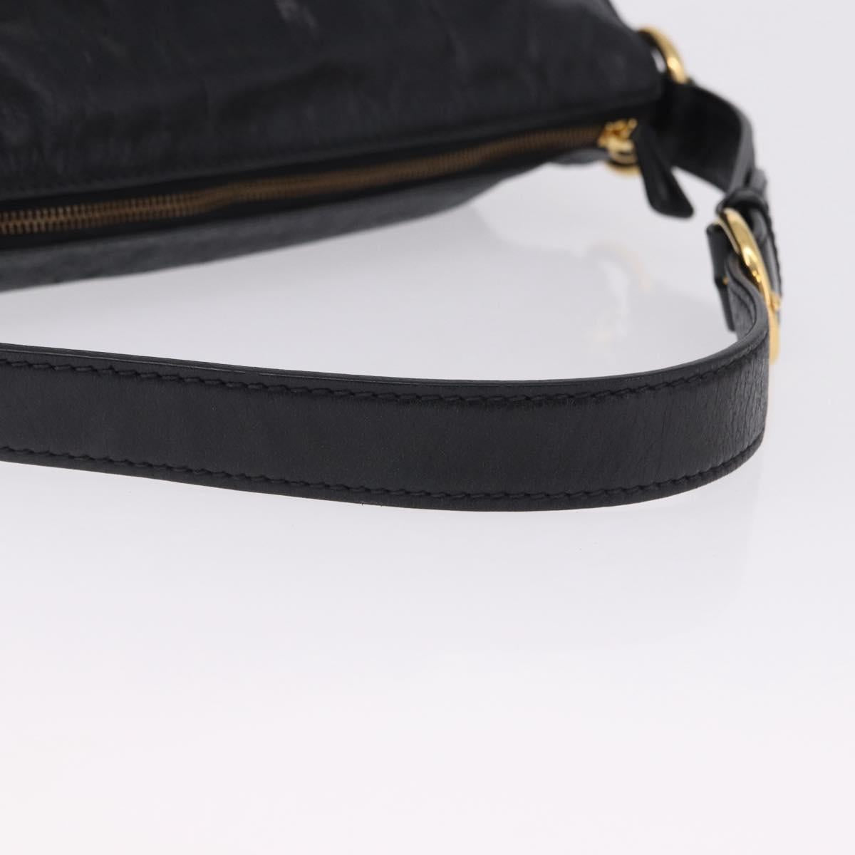 Miu Miu Shoulder Bag Leather Black Gold Auth 195676M