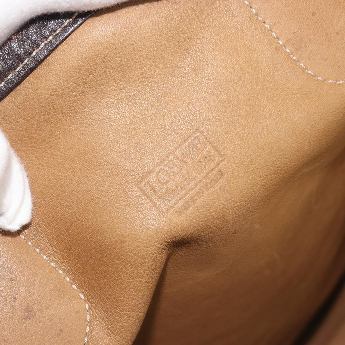 LOEWE Tote Bag Suede Brown Gold Auth 195677