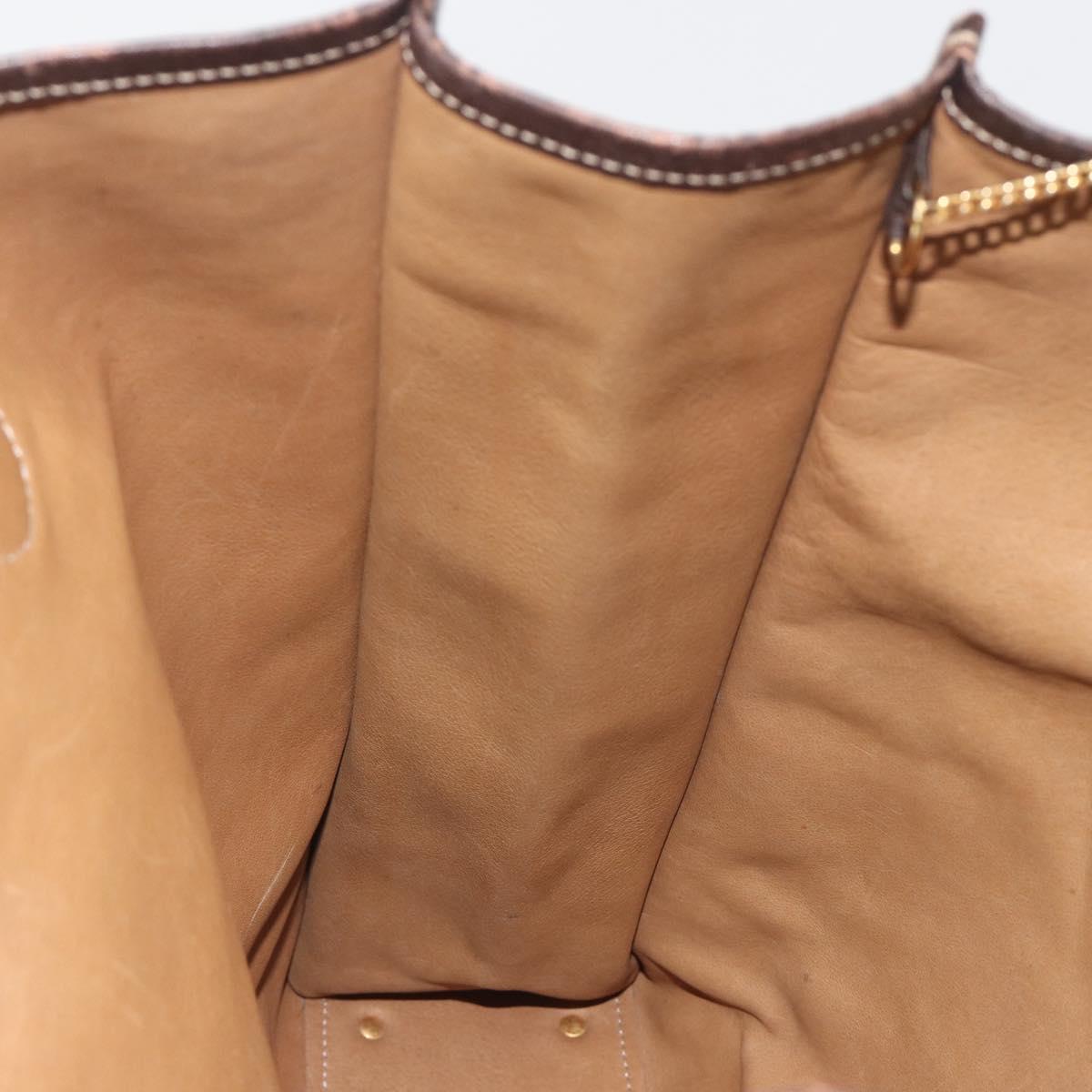 LOEWE Tote Bag Suede Brown Gold Auth 195677