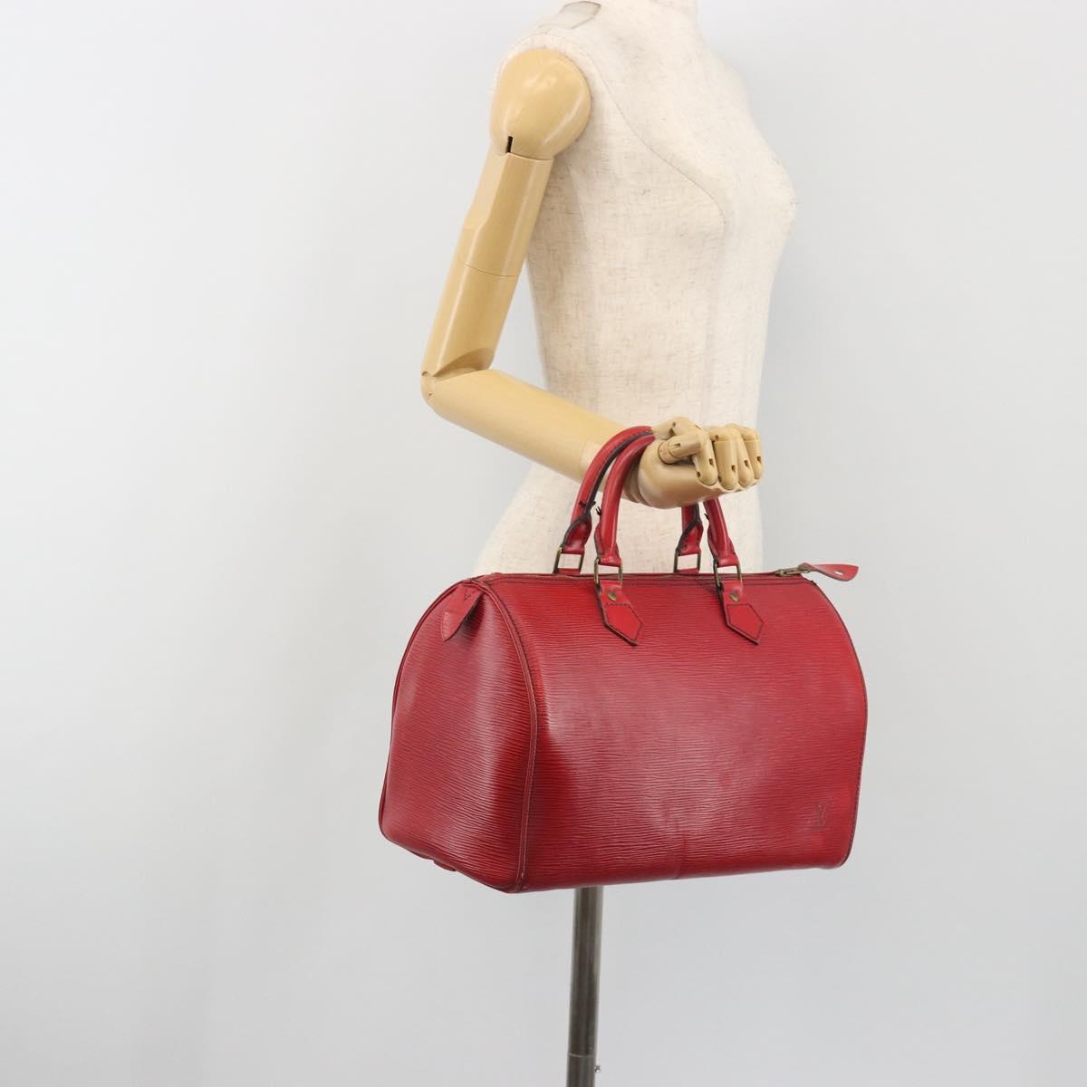 LOUIS VUITTON Epi Speedy 30 Hand Bag Castilian Red M43007 LV Auth 195684