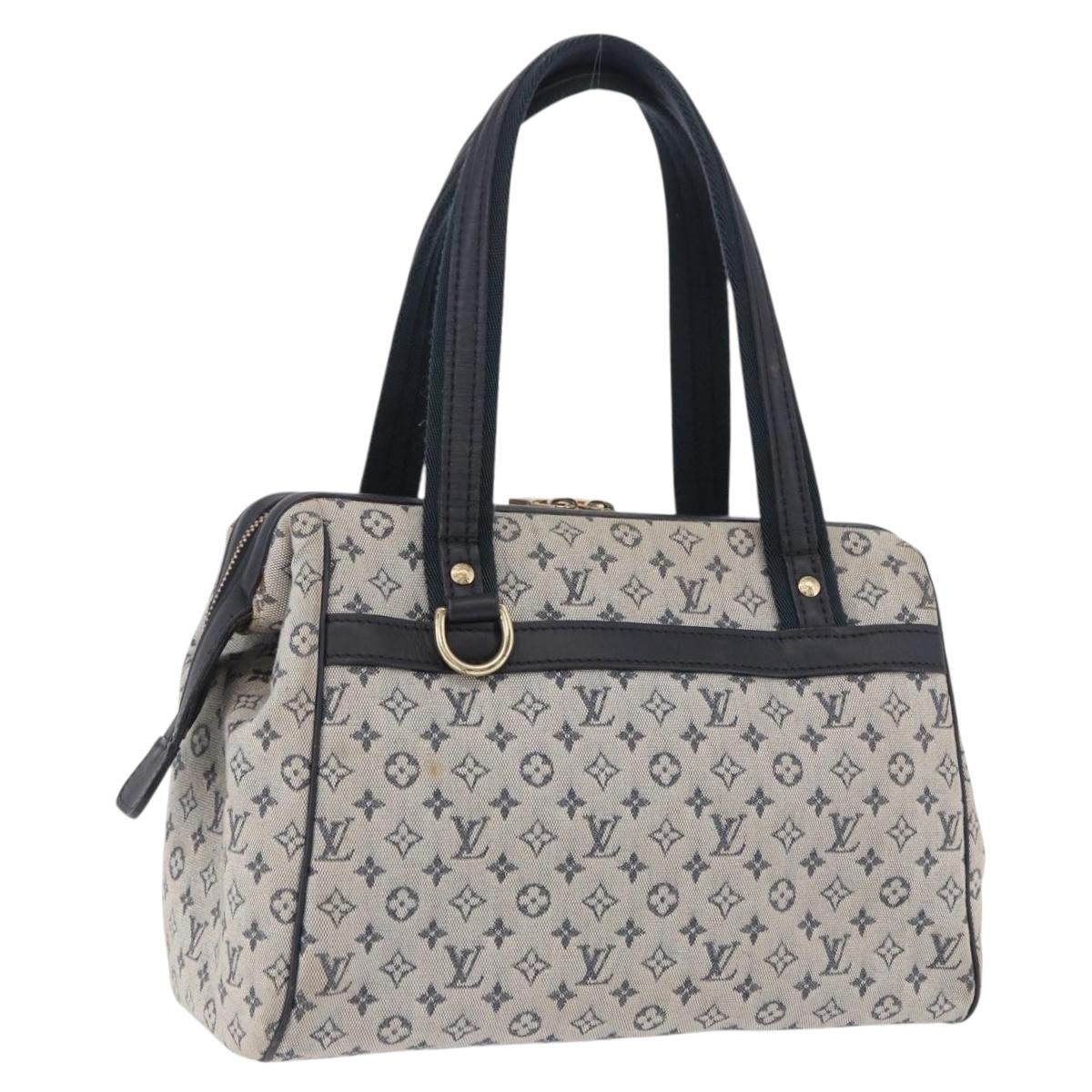 LOUIS VUITTON Monogram Mini Josephine PM Hand Bag Blue M92049 LV Auth 195685