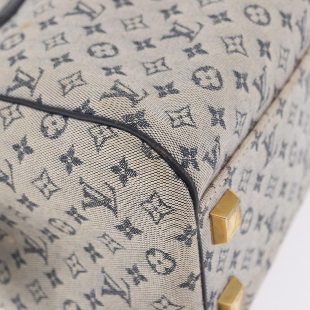 LOUIS VUITTON Monogram Mini Josephine PM Hand Bag Blue M92049 LV Auth 195685