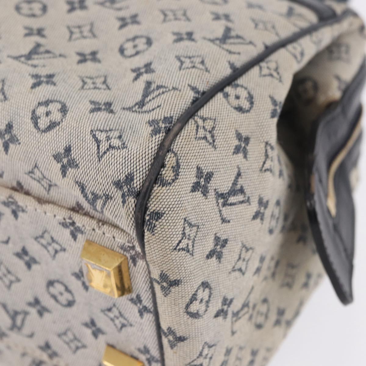 LOUIS VUITTON Monogram Mini Josephine PM Hand Bag Blue M92049 LV Auth 195685