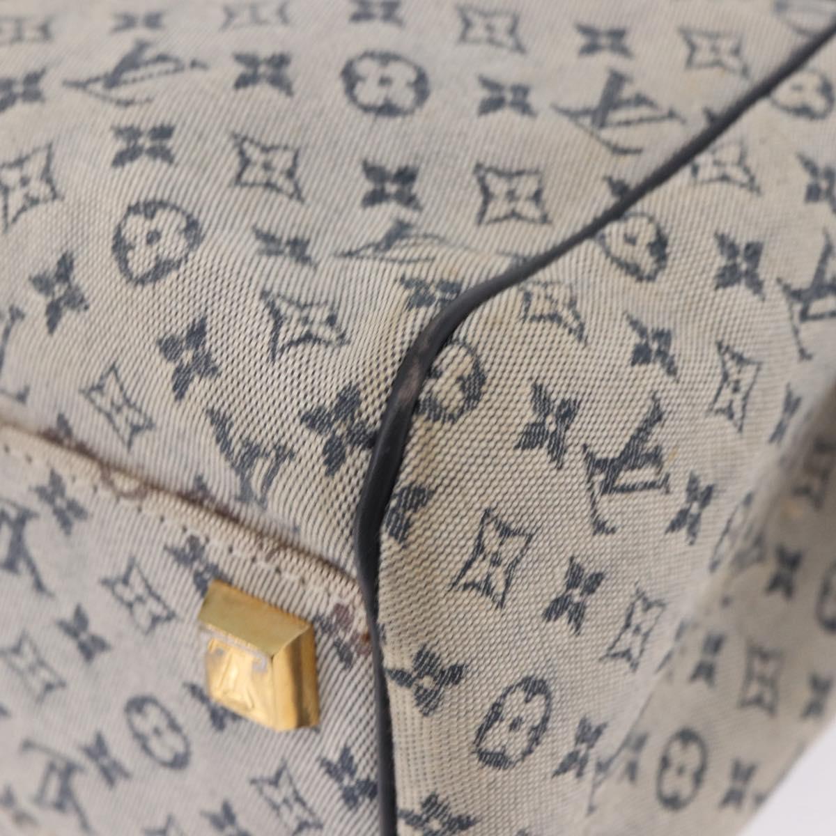 LOUIS VUITTON Monogram Mini Josephine PM Hand Bag Blue M92049 LV Auth 195685