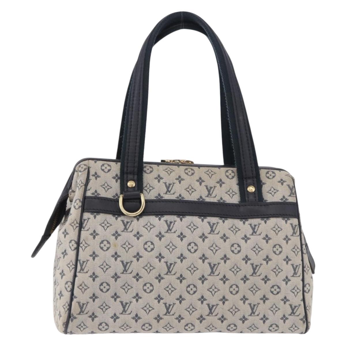 LOUIS VUITTON Monogram Mini Josephine PM Hand Bag Blue M92049 LV Auth 195685