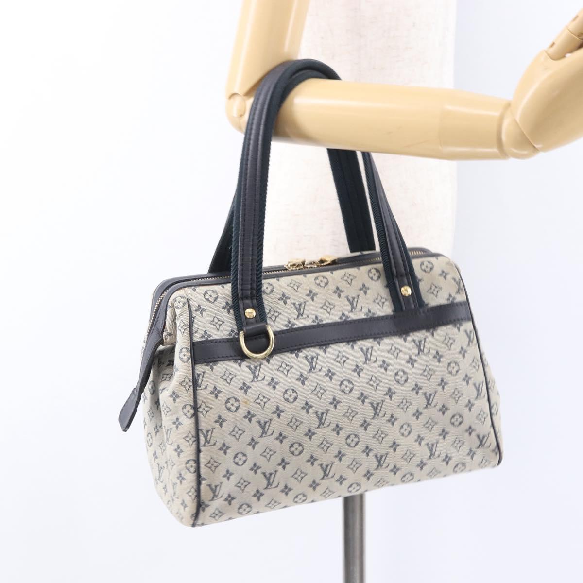 LOUIS VUITTON Monogram Mini Josephine PM Hand Bag Blue M92049 LV Auth 195685