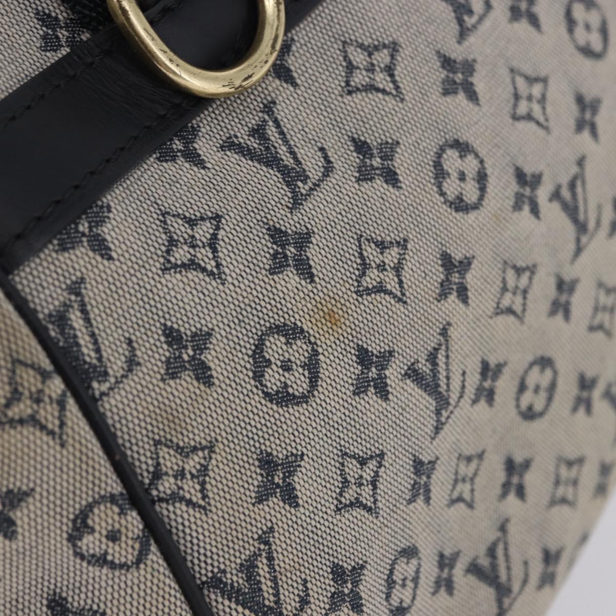 LOUIS VUITTON Monogram Mini Josephine PM Hand Bag Blue M92049 LV Auth 195685