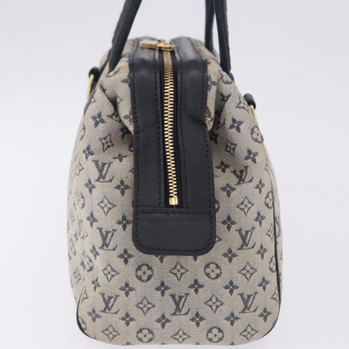 LOUIS VUITTON Monogram Mini Josephine PM Hand Bag Blue M92049 LV Auth 195685