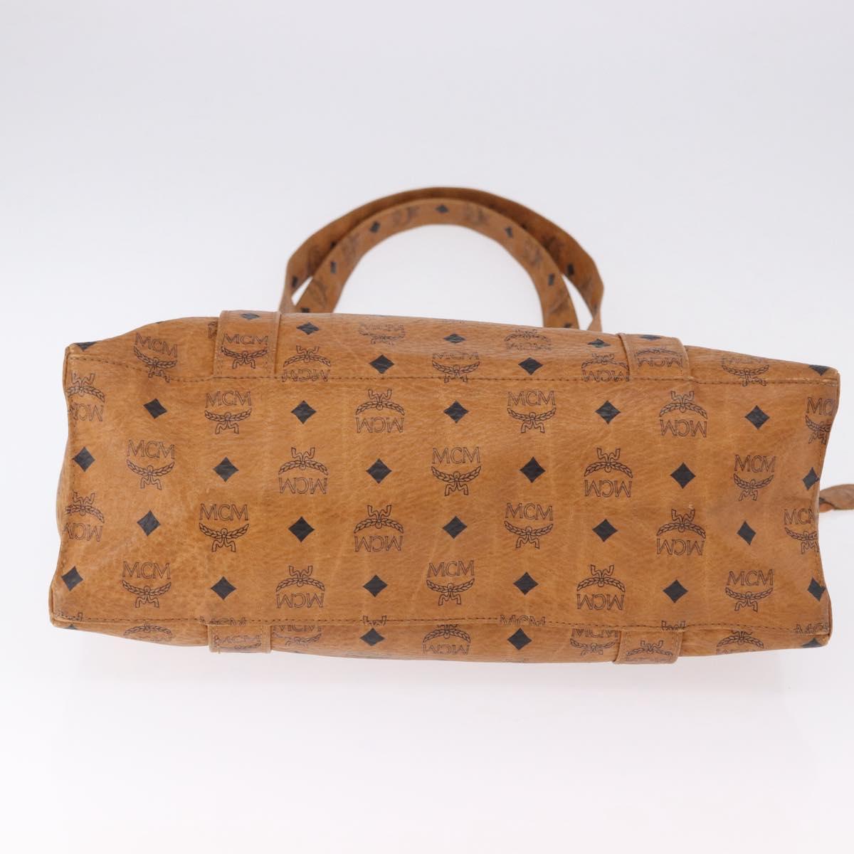MCM Vicetos Logogram Shoulder Bag PVC Leather Brown Gold Auth 195687