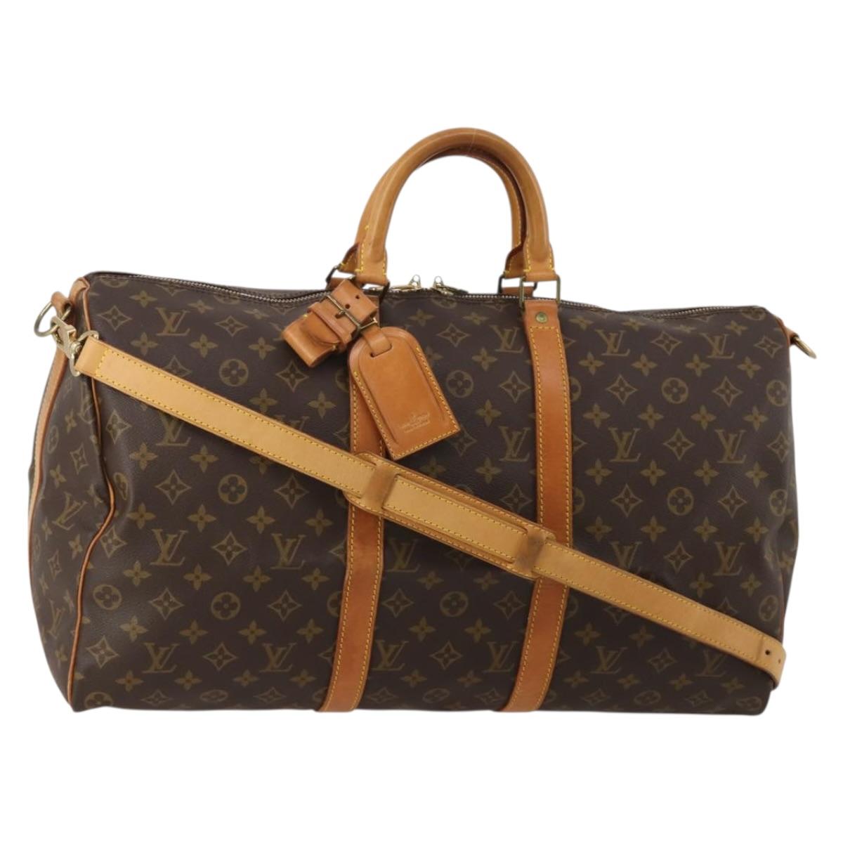 LOUIS VUITTON Monogram Keepall Bandouliere 50 Boston Bag M41416 LV Auth 195693A