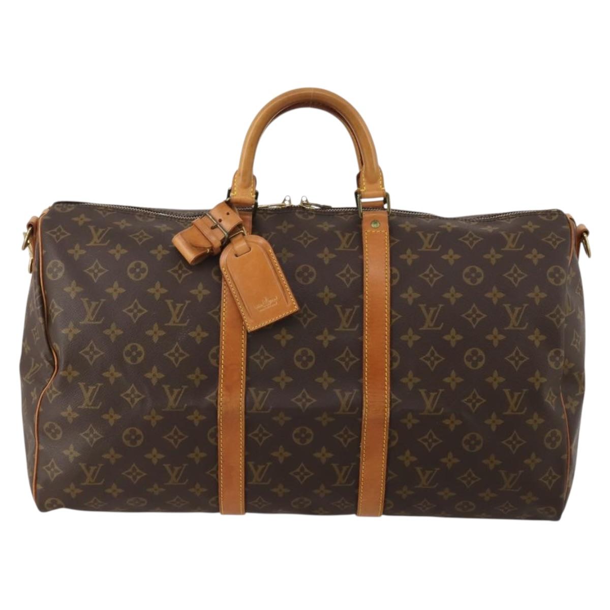 LOUIS VUITTON Monogram Keepall Bandouliere 50 Boston Bag M41416 LV Auth 195693A
