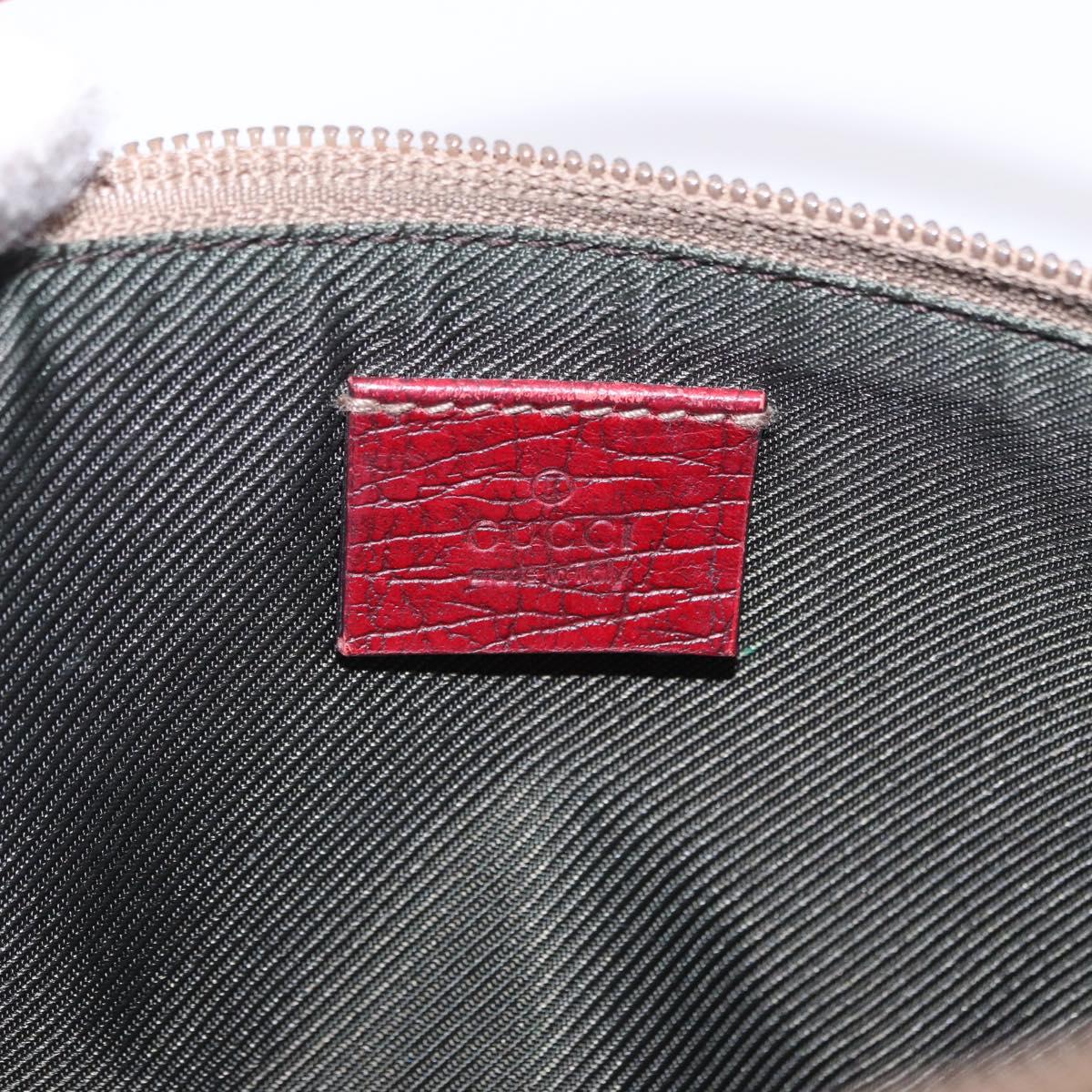 GUCCI GG Canvas Accessory Pouch Beige Silver 07198 Auth 195698