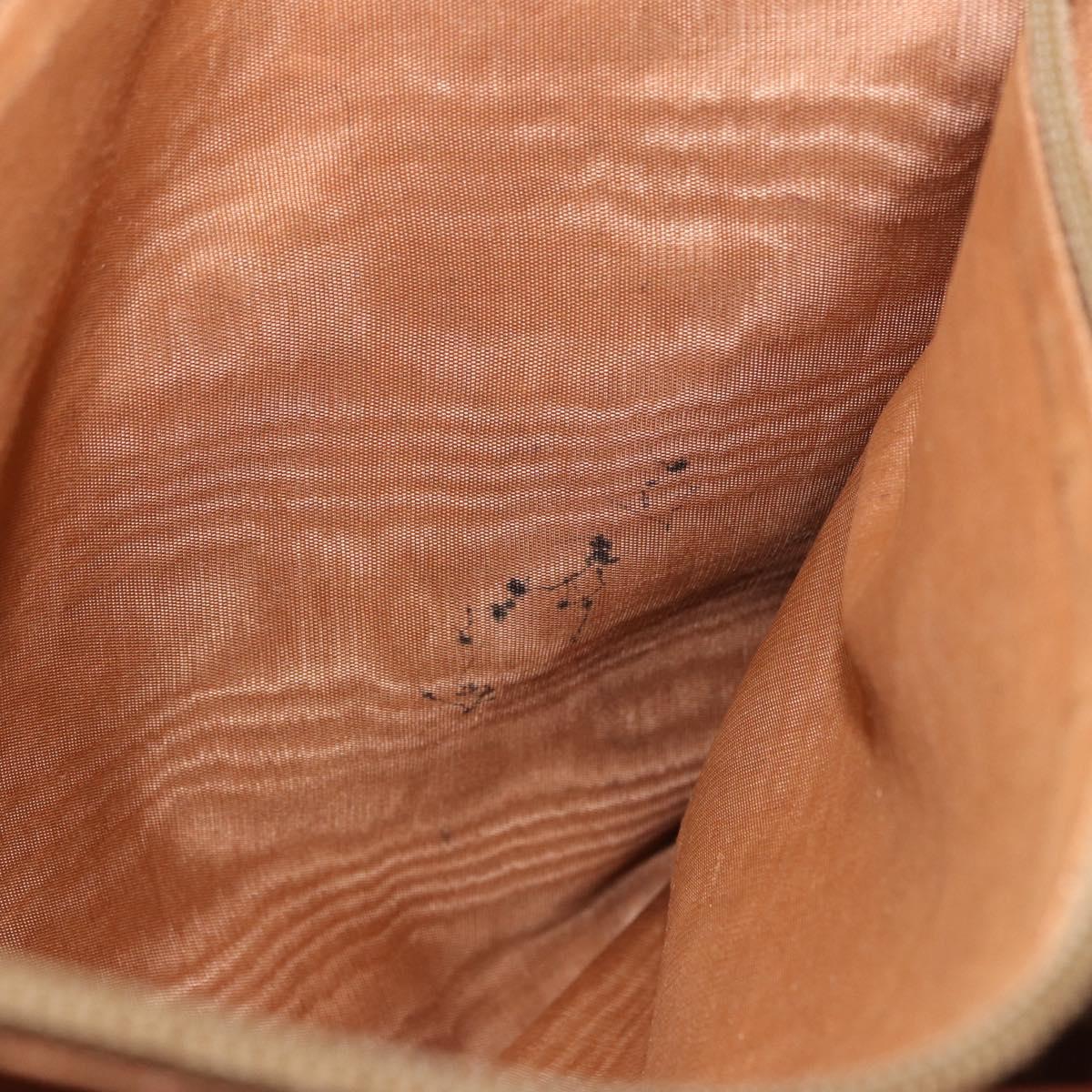 CELINE Macadam Canvas Hand Bag PVC Leather Brown Gold Auth 195700