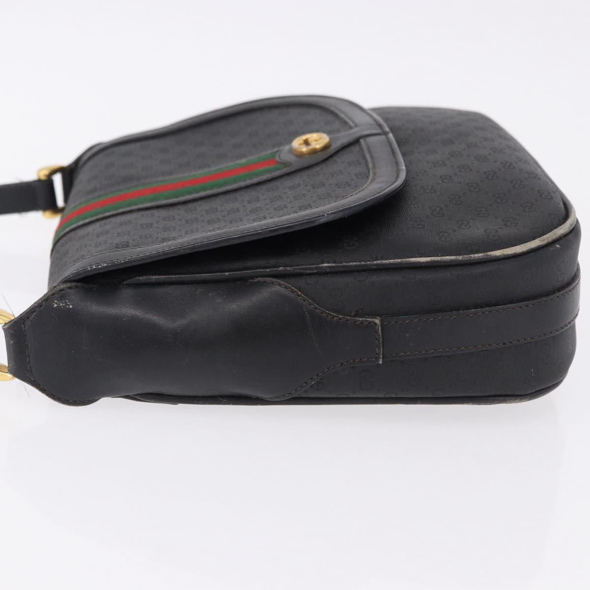 GUCCI Micro GG Supreme Web Sherry Line Bag PVC Black 001 084 4425 Auth 195701