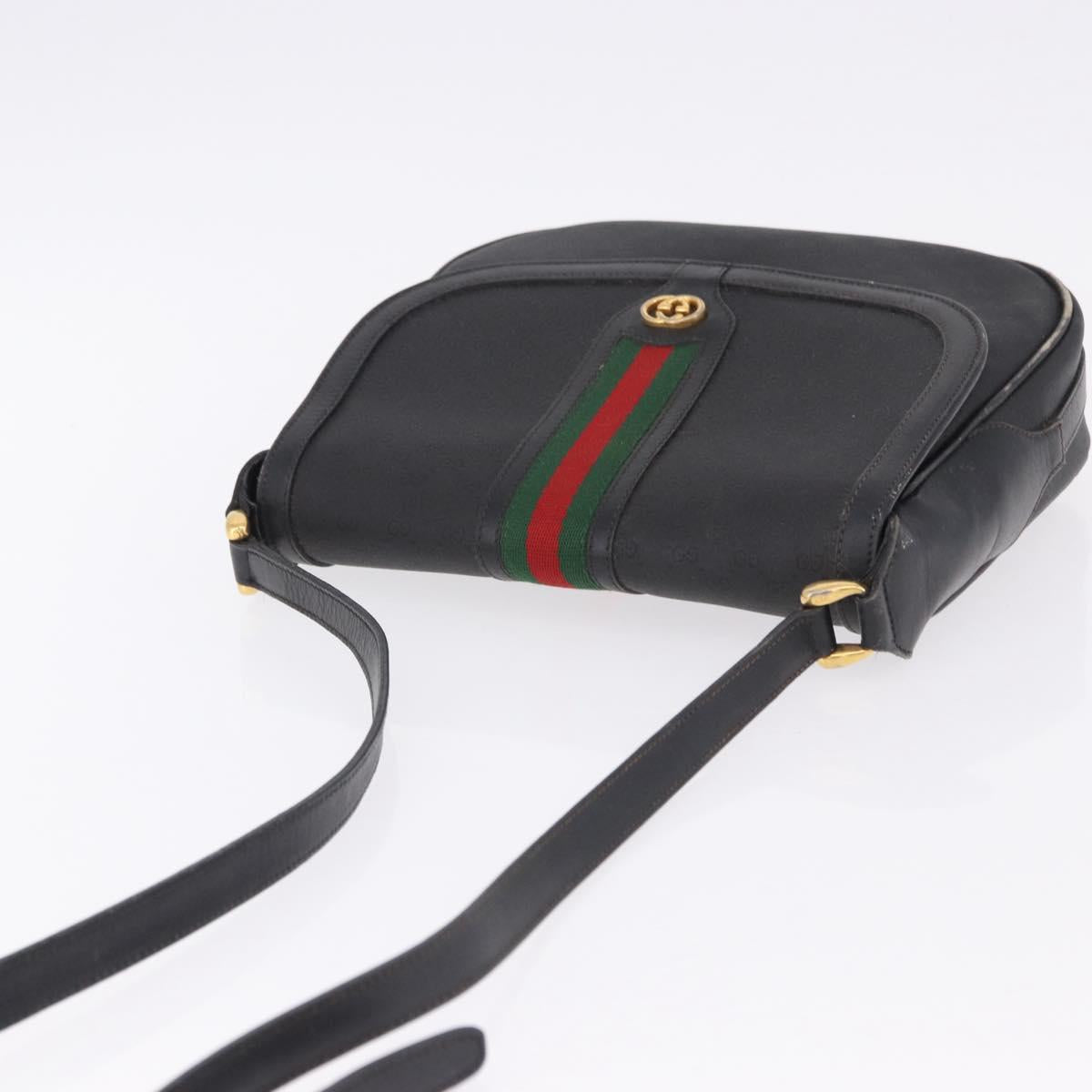 GUCCI Micro GG Supreme Web Sherry Line Bag PVC Black 001 084 4425 Auth 195701