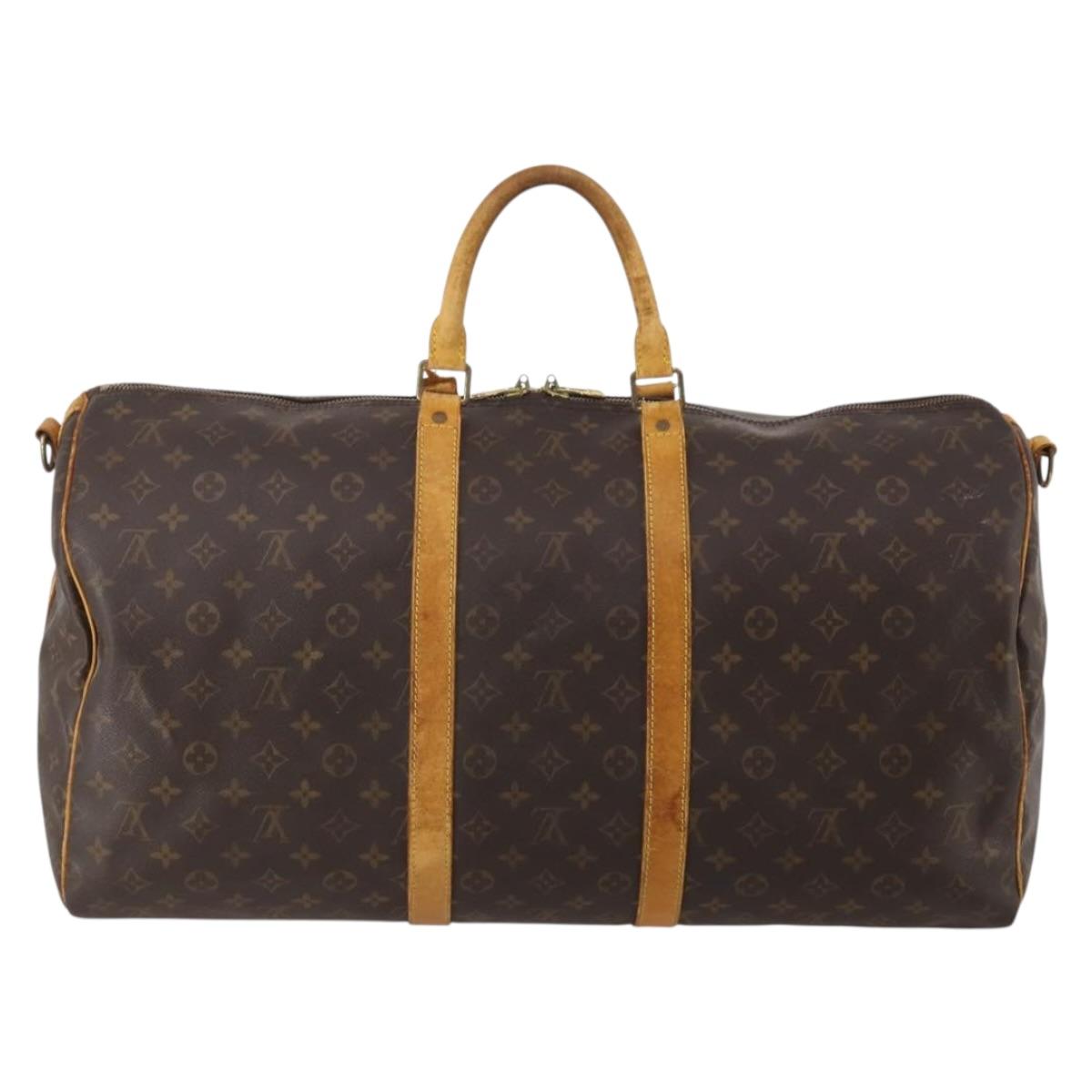 LOUIS VUITTON Monogram Keepall Bandouliere 55 Boston Bag M41414 LV Auth 195706