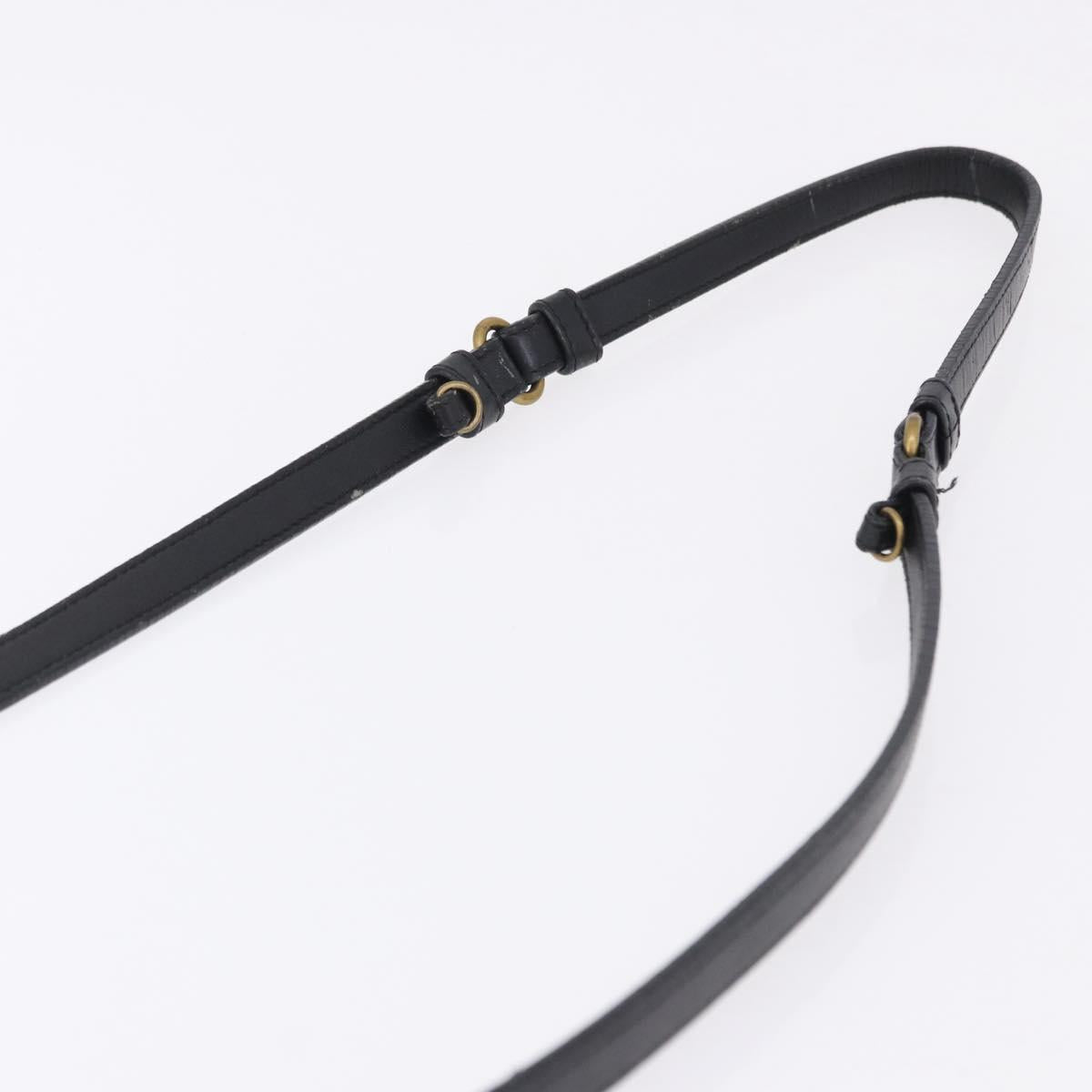 BOTTEGA VENETA INTRECCIATO Shoulder Bag Leather Black Gold Auth 195711A