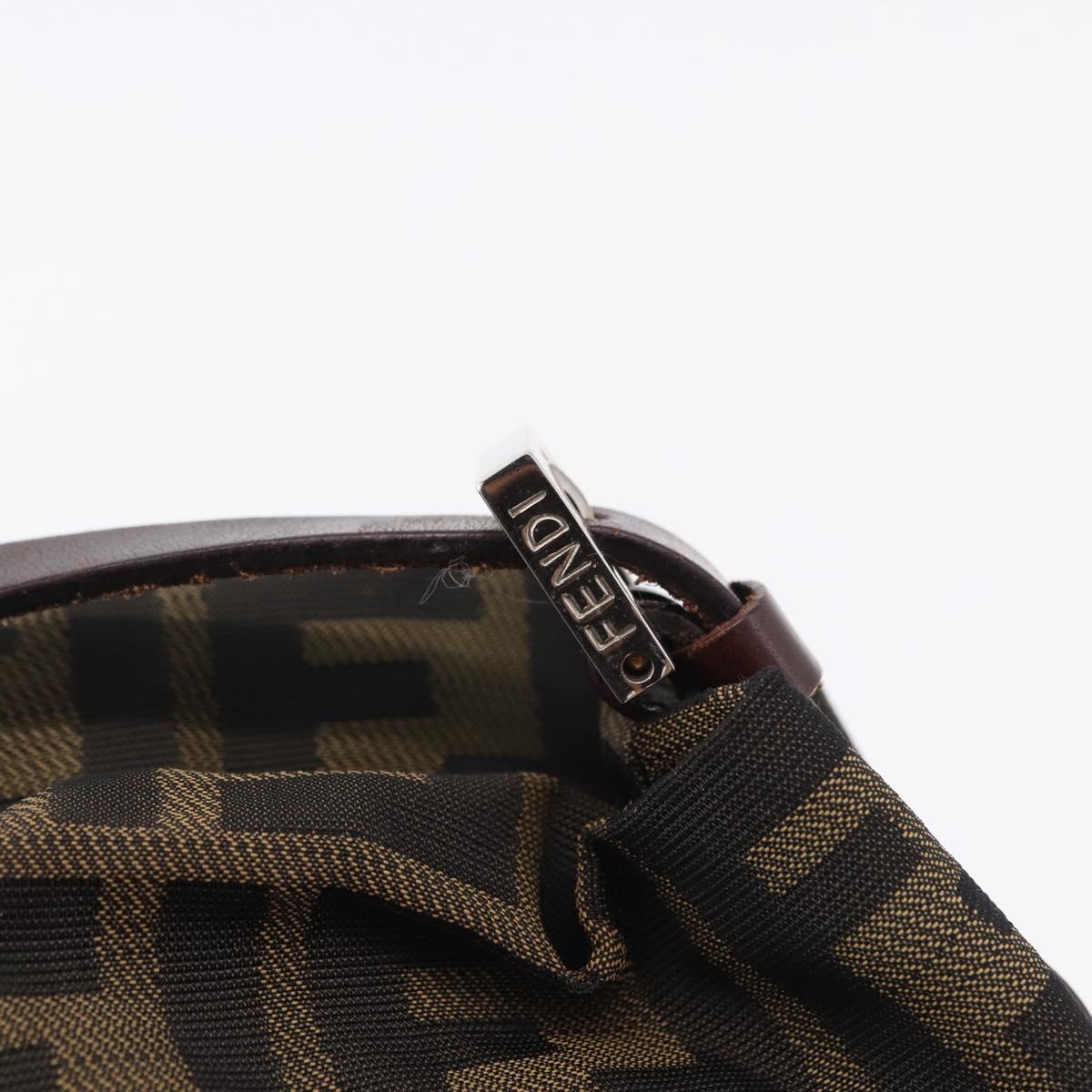 FENDI Zucca Canvas Hand Bag Brown Black Auth 195714