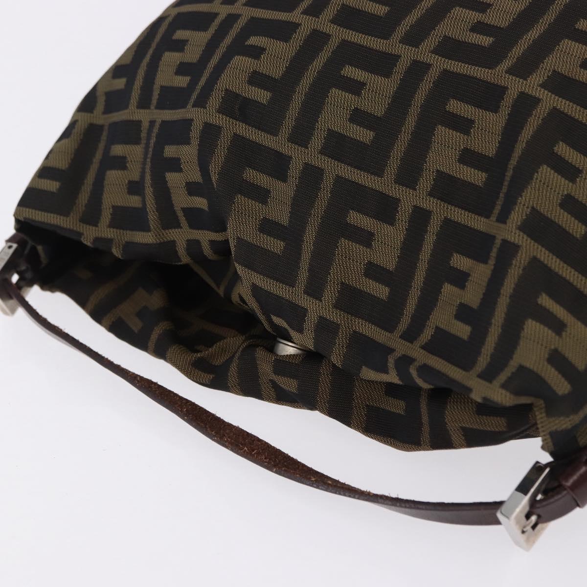 FENDI Zucca Canvas Hand Bag Brown Black Auth 195714