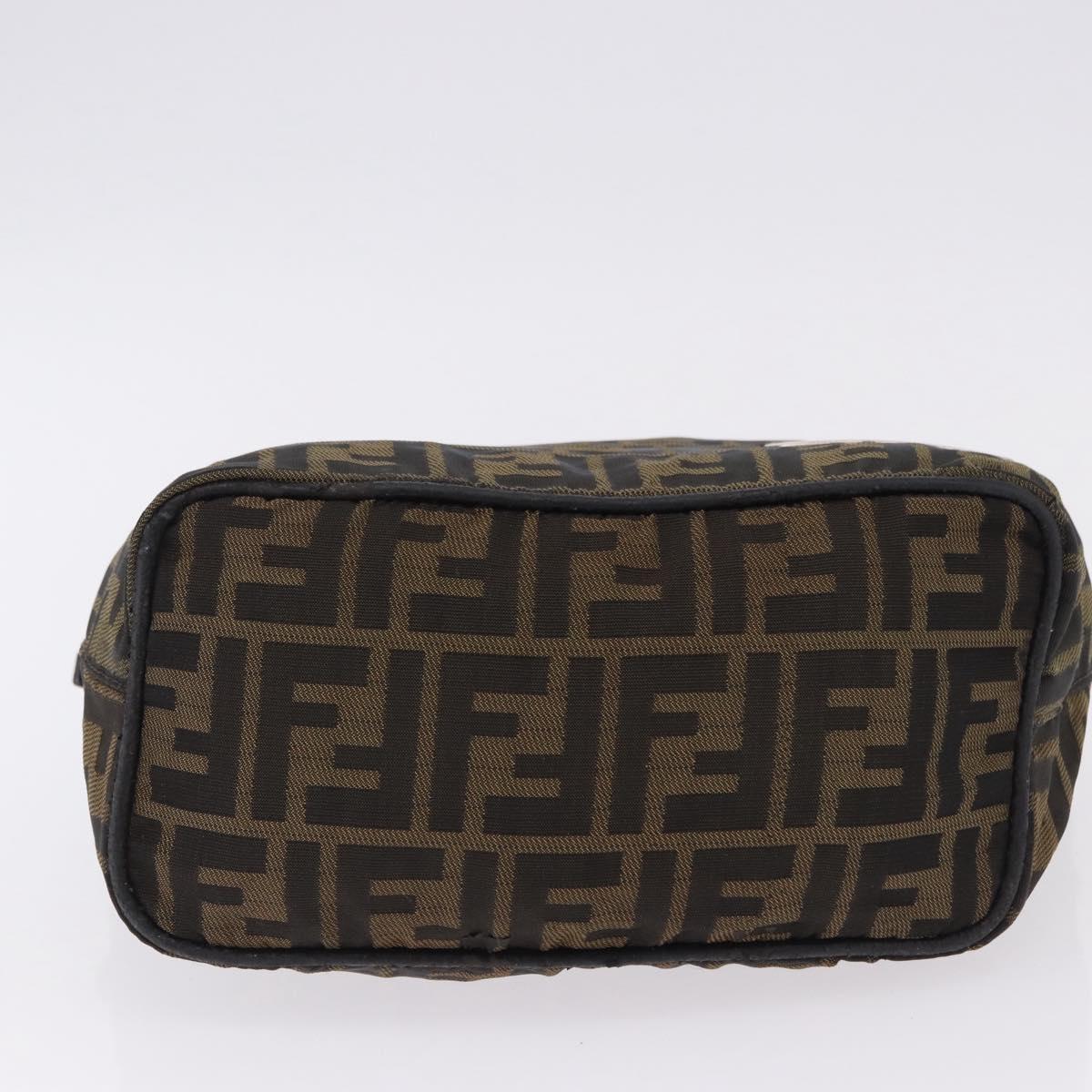FENDI Zucca Canvas Hand Bag Brown Black Auth 195714