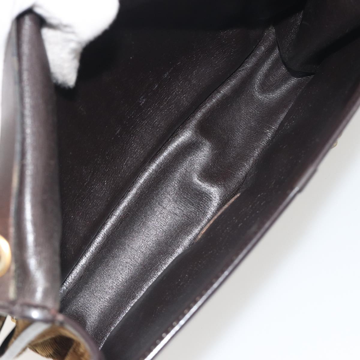 Christian Dior Trotter Canvas Chain Shoulder Bag Beige Gold Auth 195716