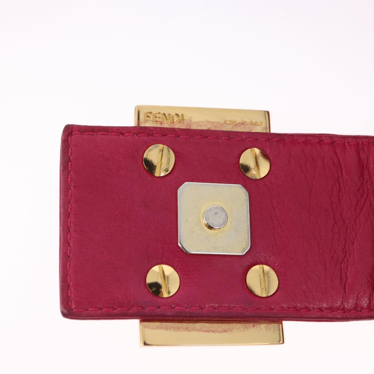 FENDI Mamma Baguette Shoulder Bag Suede Pink Gold Auth 195720V
