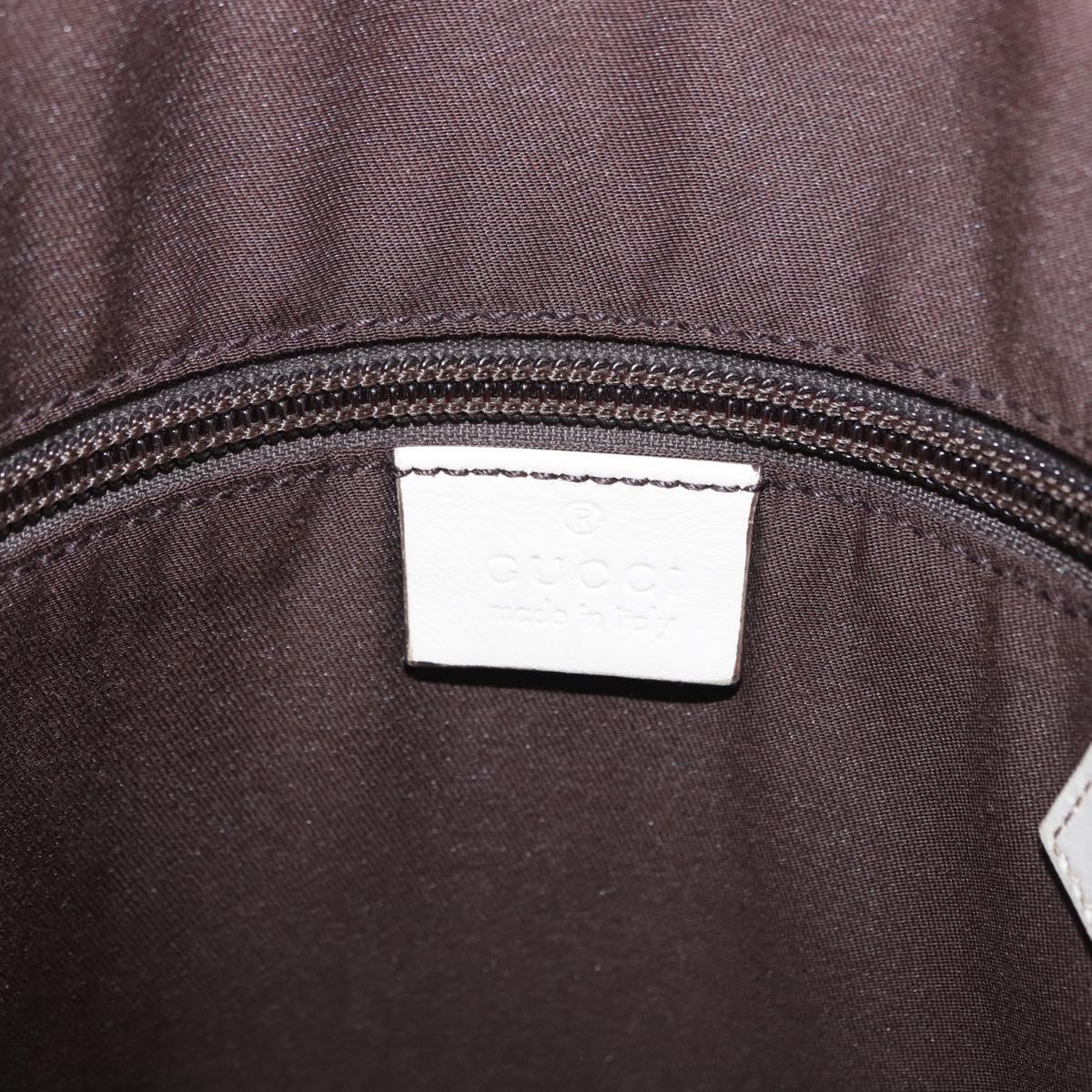 GUCCI GG Canvas Shoulder Bag Beige Silver 145857 Auth 195721