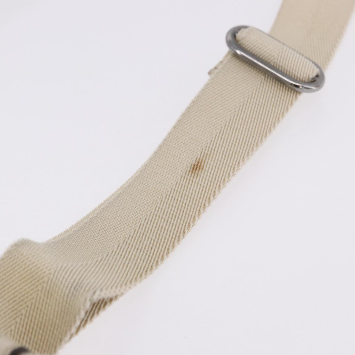 GUCCI GG Canvas Shoulder Bag Beige Silver 145857 Auth 195721