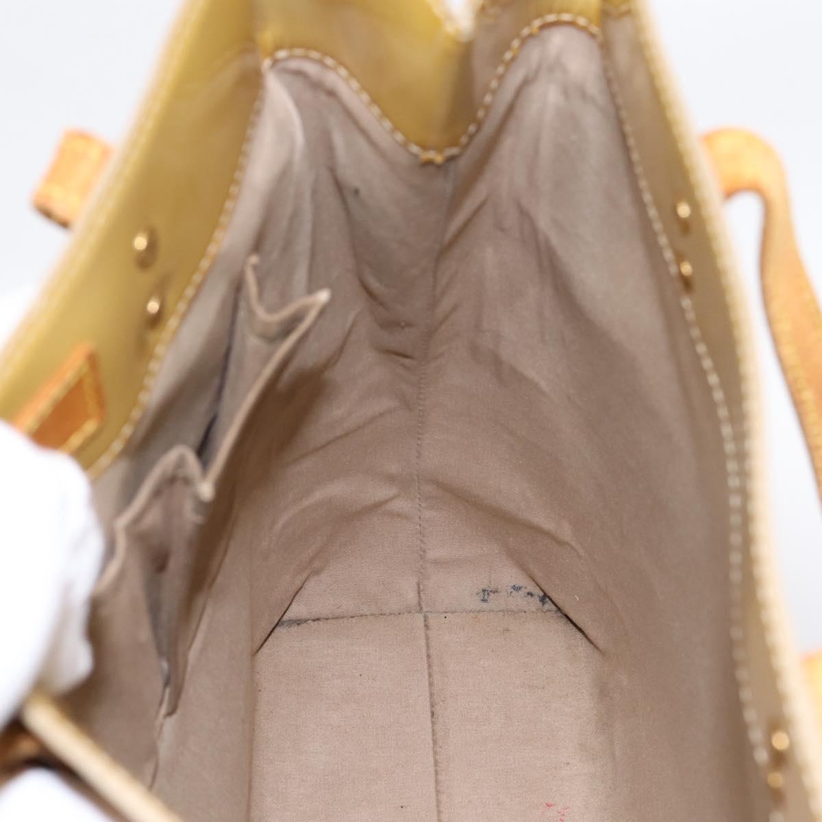 LOUIS VUITTON Monogram Vernis Reade MM Hand Bag Beige M91141 LV Auth 195729