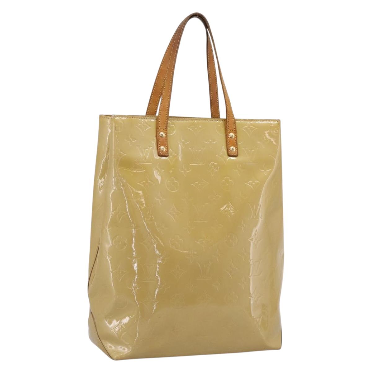 LOUIS VUITTON Monogram Vernis Reade MM Hand Bag Beige M91141 LV Auth 195729