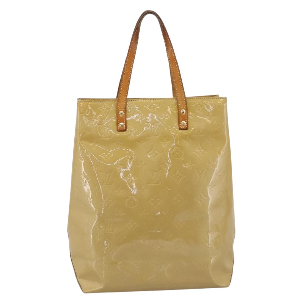 LOUIS VUITTON Monogram Vernis Reade MM Hand Bag Beige M91141 LV Auth 195729