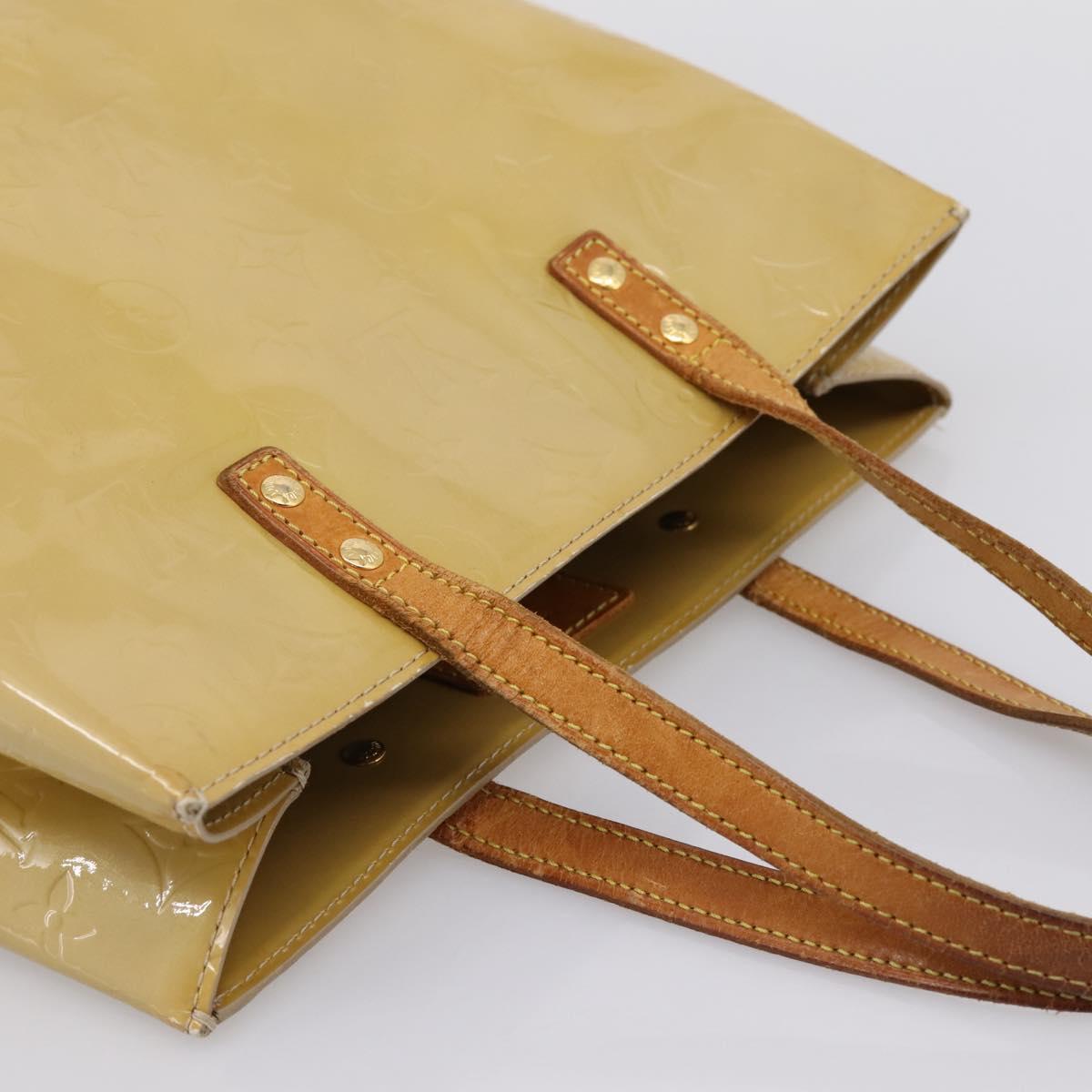 LOUIS VUITTON Monogram Vernis Reade MM Hand Bag Beige M91141 LV Auth 195729