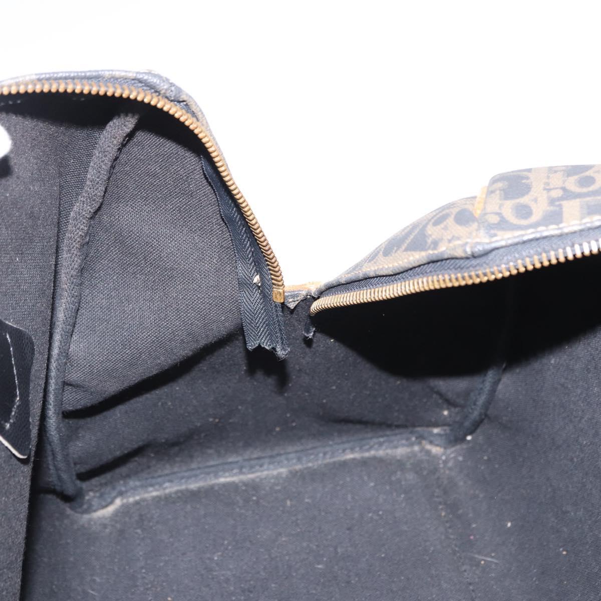 Christian Dior Trotter Canvas Boston Bag PVC Green Gold Auth 195735
