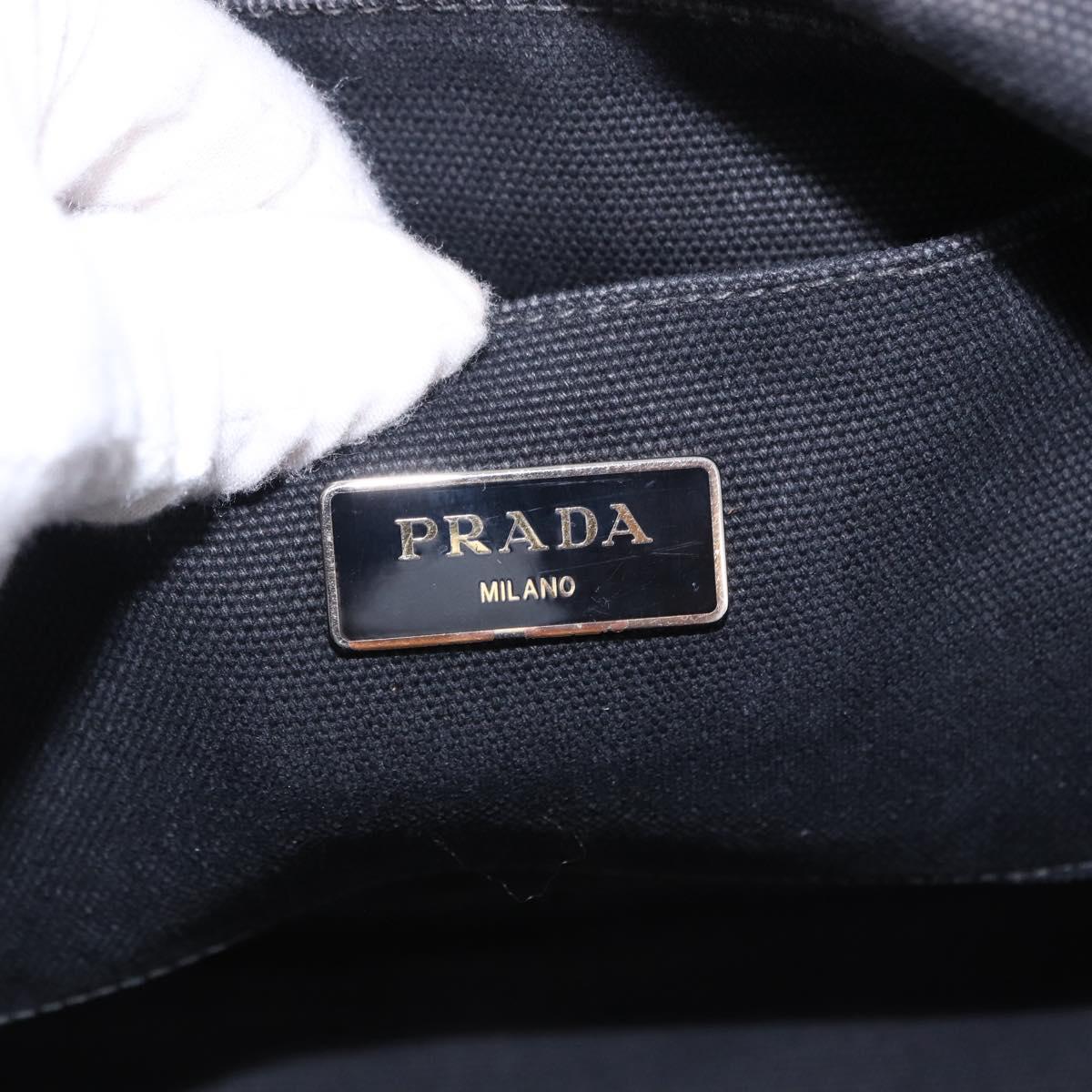 PRADA Canapa GM Tote Bag Canvas Blue Gold Auth 195738