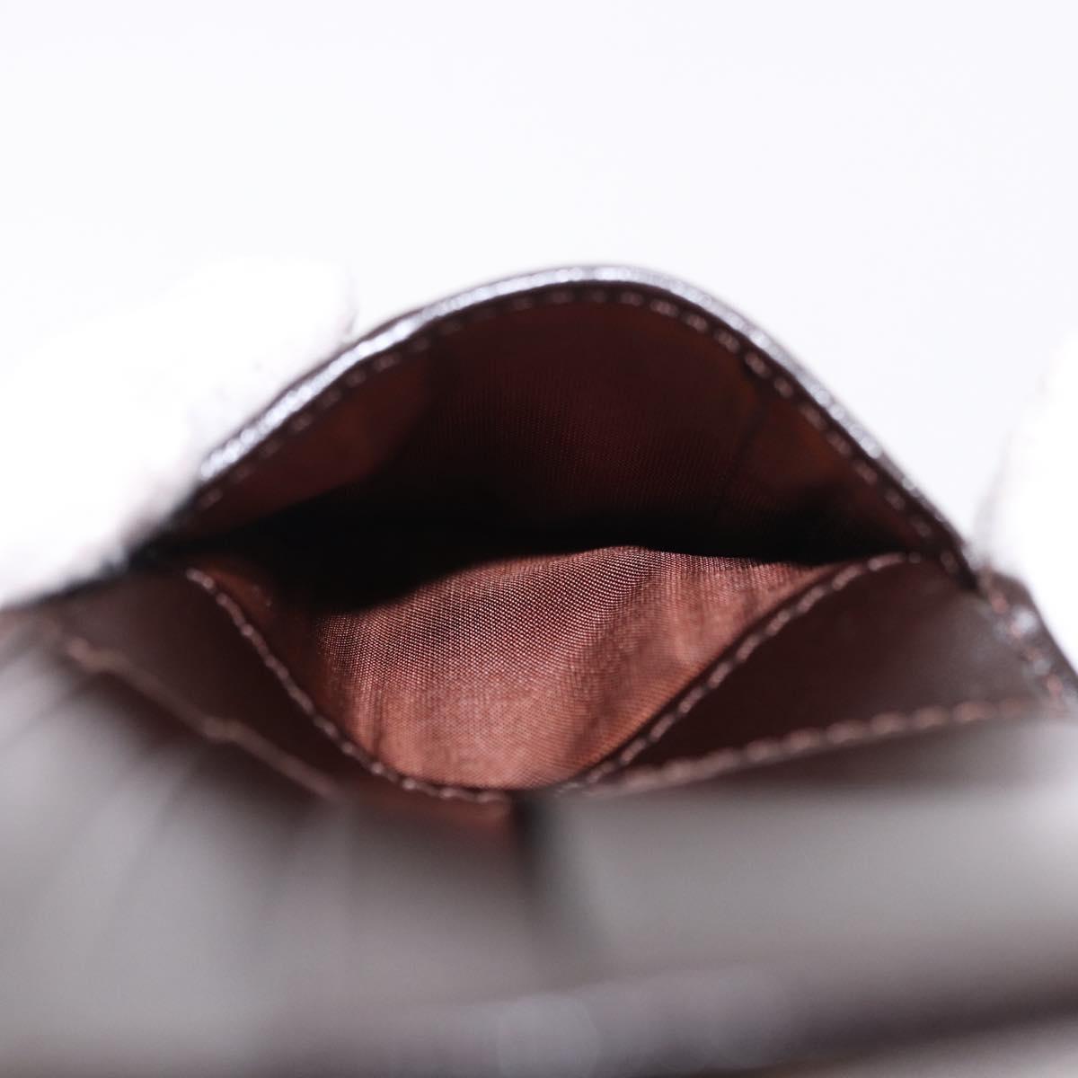 FENDI Zucca Canvas Bifold Wallet Black Brown Auth 195739V