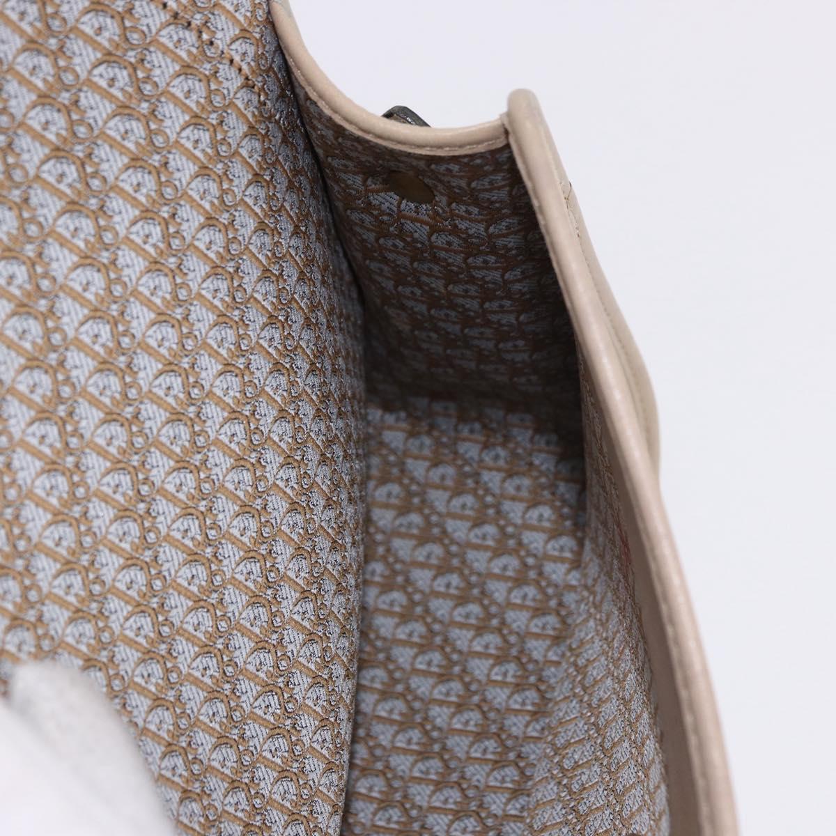 Christian Dior Shoulder Bag Suede Beige Gold Auth 195741