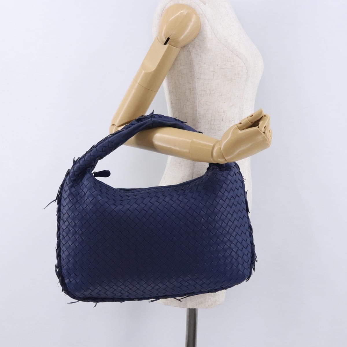 BOTTEGA VENETA INTRECCIATO Hobo Shoulder Bag Leather Blue 115653 Auth 195742SAM
