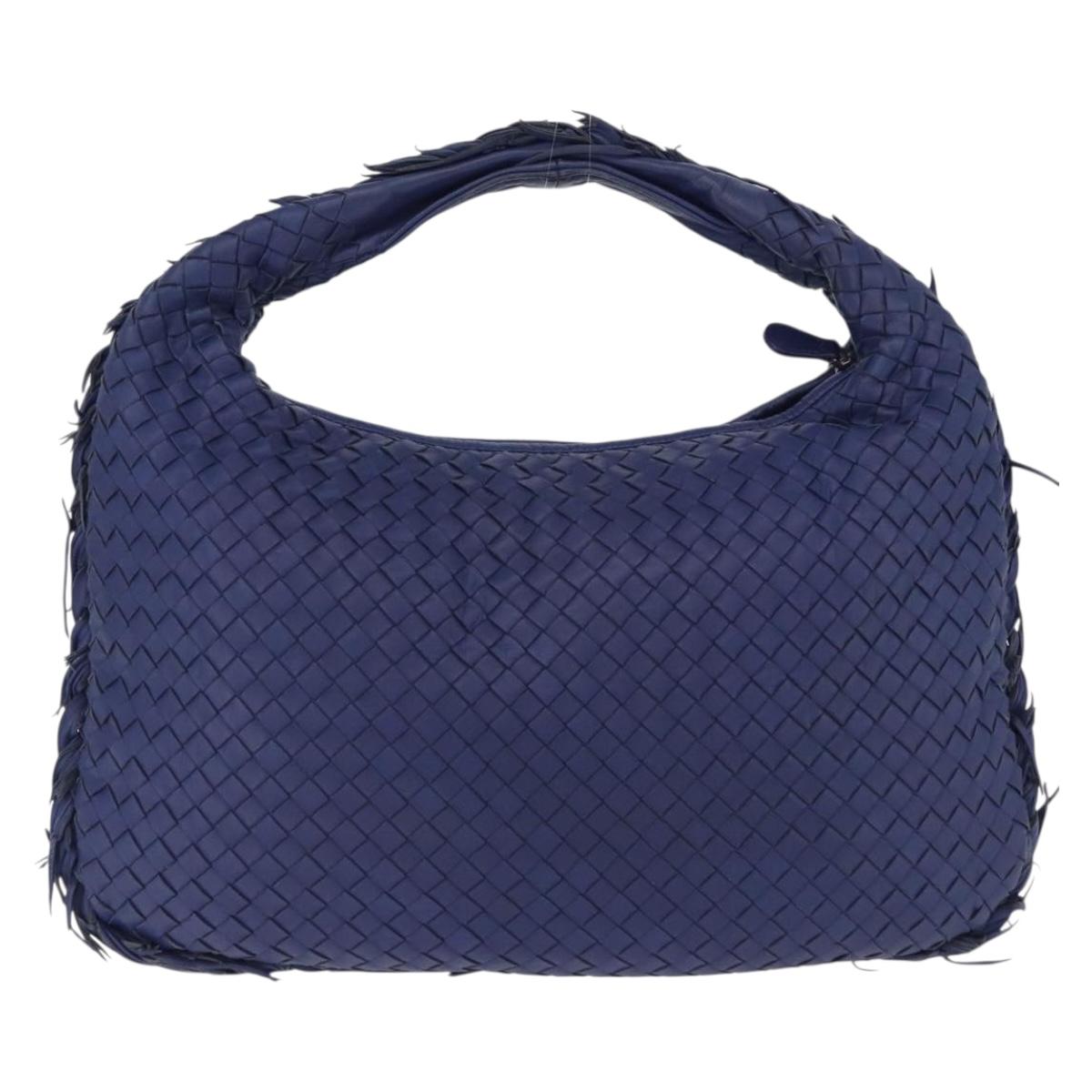 BOTTEGA VENETA INTRECCIATO Hobo Shoulder Bag Leather Blue 115653 Auth 195742SAM