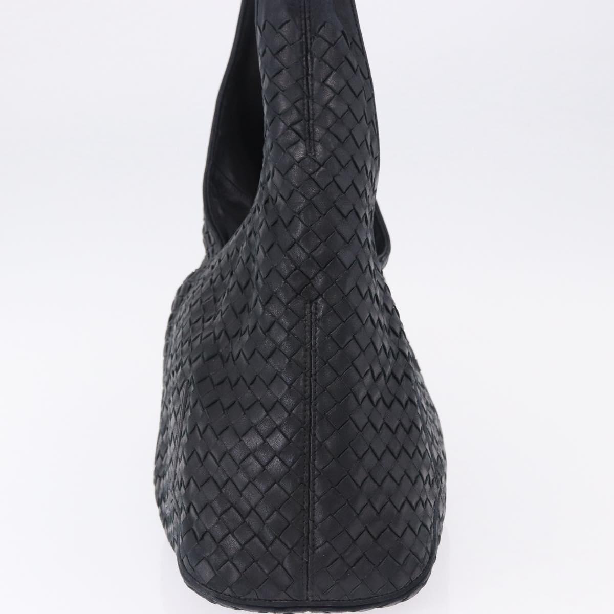 BOTTEGA VENETA INTRECCIATO Shoulder Bag Leather Black 145552 Auth 195745V