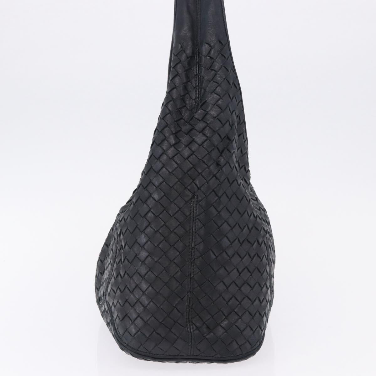 BOTTEGA VENETA INTRECCIATO Shoulder Bag Leather Black 145552 Auth 195745V