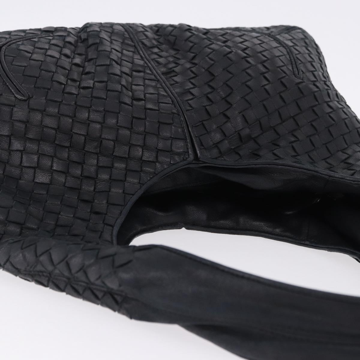 BOTTEGA VENETA INTRECCIATO Shoulder Bag Leather Black 145552 Auth 195745V
