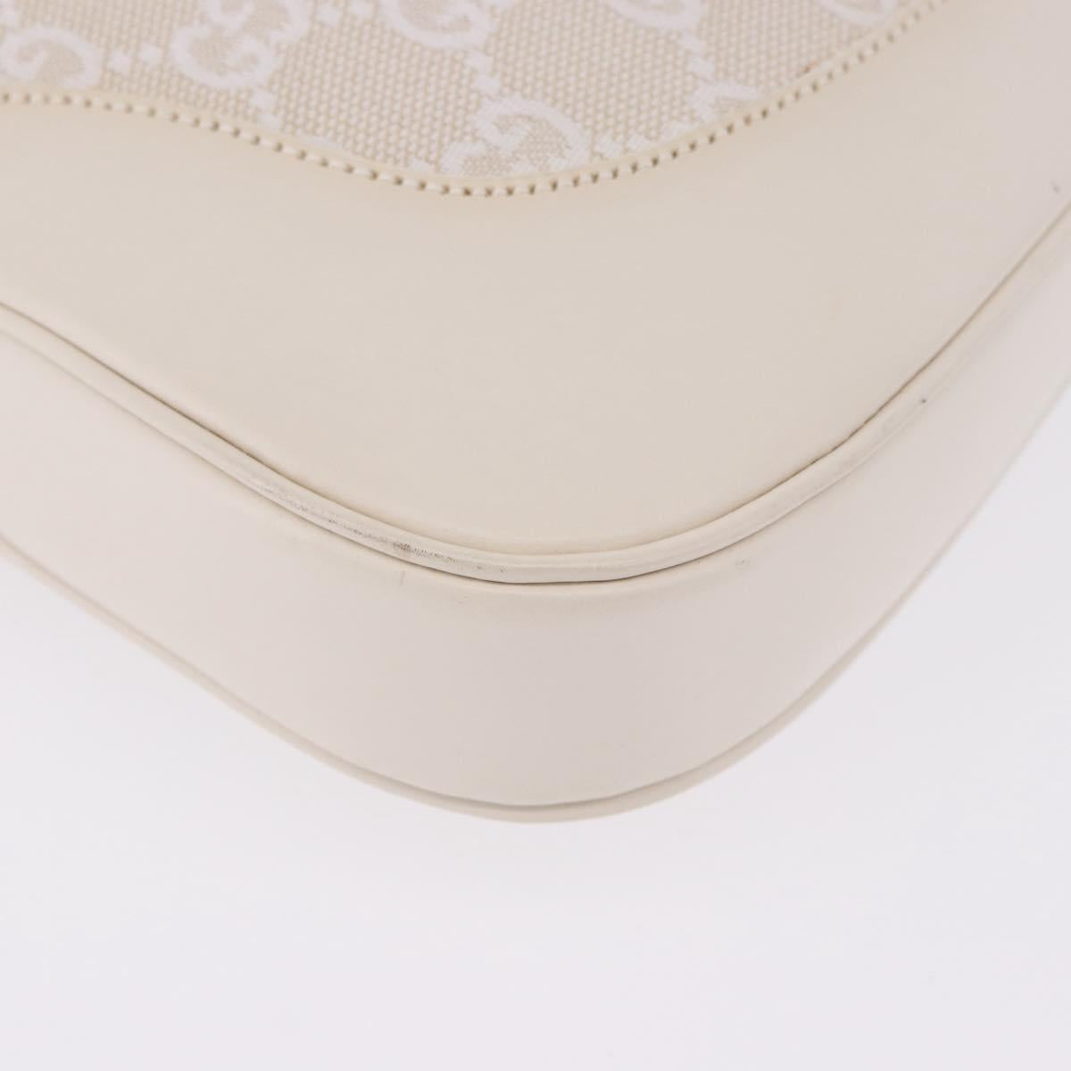 GUCCI GG Canvas Jackie Hand Bag White Silver 001 3306 Auth 195747V
