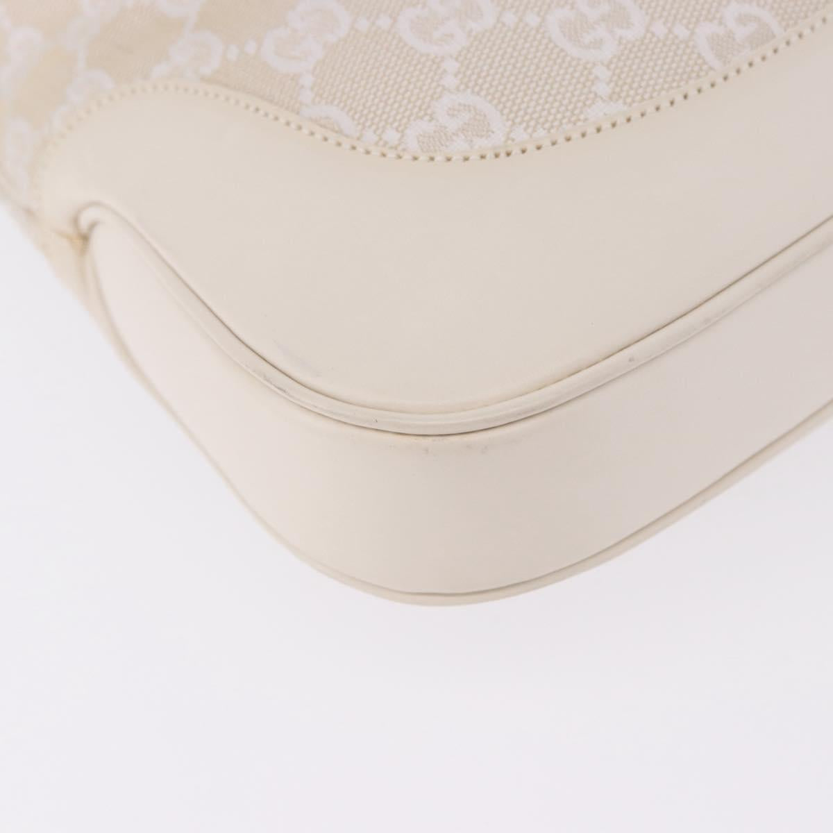 GUCCI GG Canvas Jackie Hand Bag White Silver 001 3306 Auth 195747V