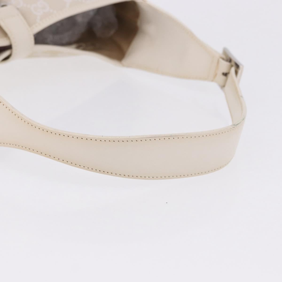 GUCCI GG Canvas Jackie Hand Bag White Silver 001 3306 Auth 195747V